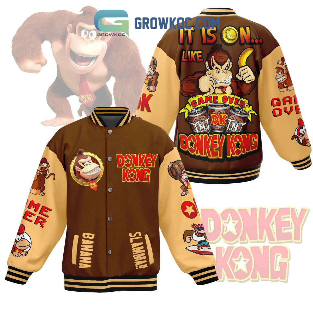 Donkey Kong Game Over Baseball Jacket2B1 shJLV
