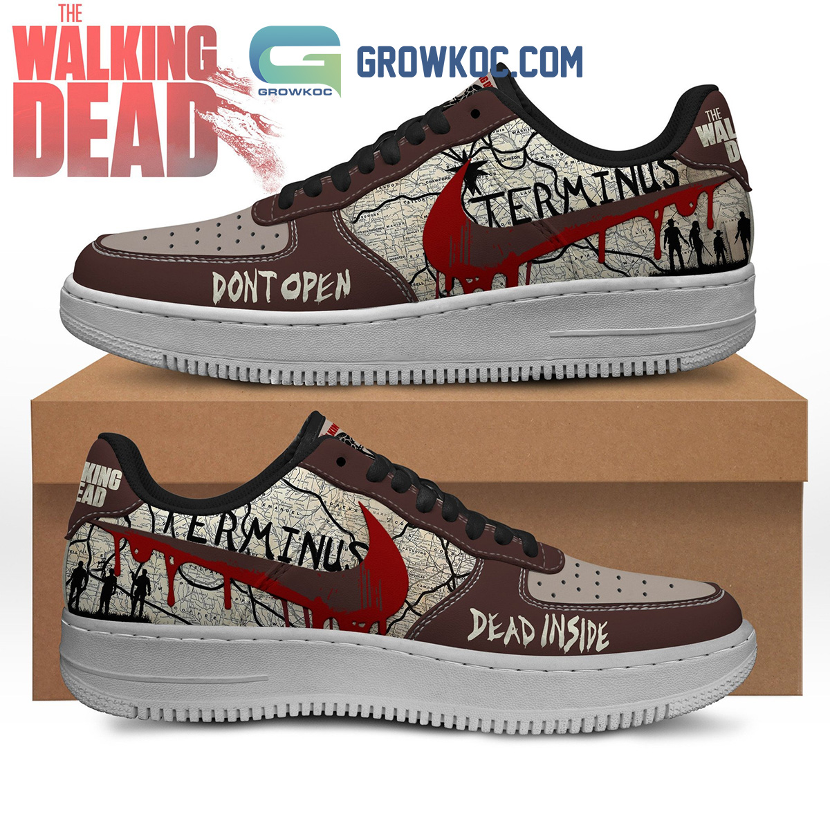 Dont Open Dead Inside The Walking Dead Fan Air Force 1 Shoes2B1 LzJZL