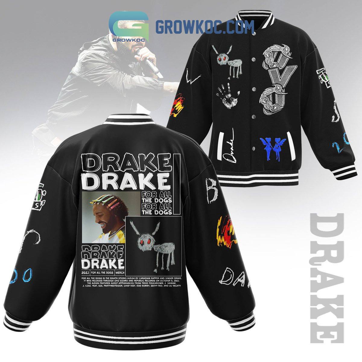 Drake For All The Dogs Baseball Jacket2B1 4QJQ6