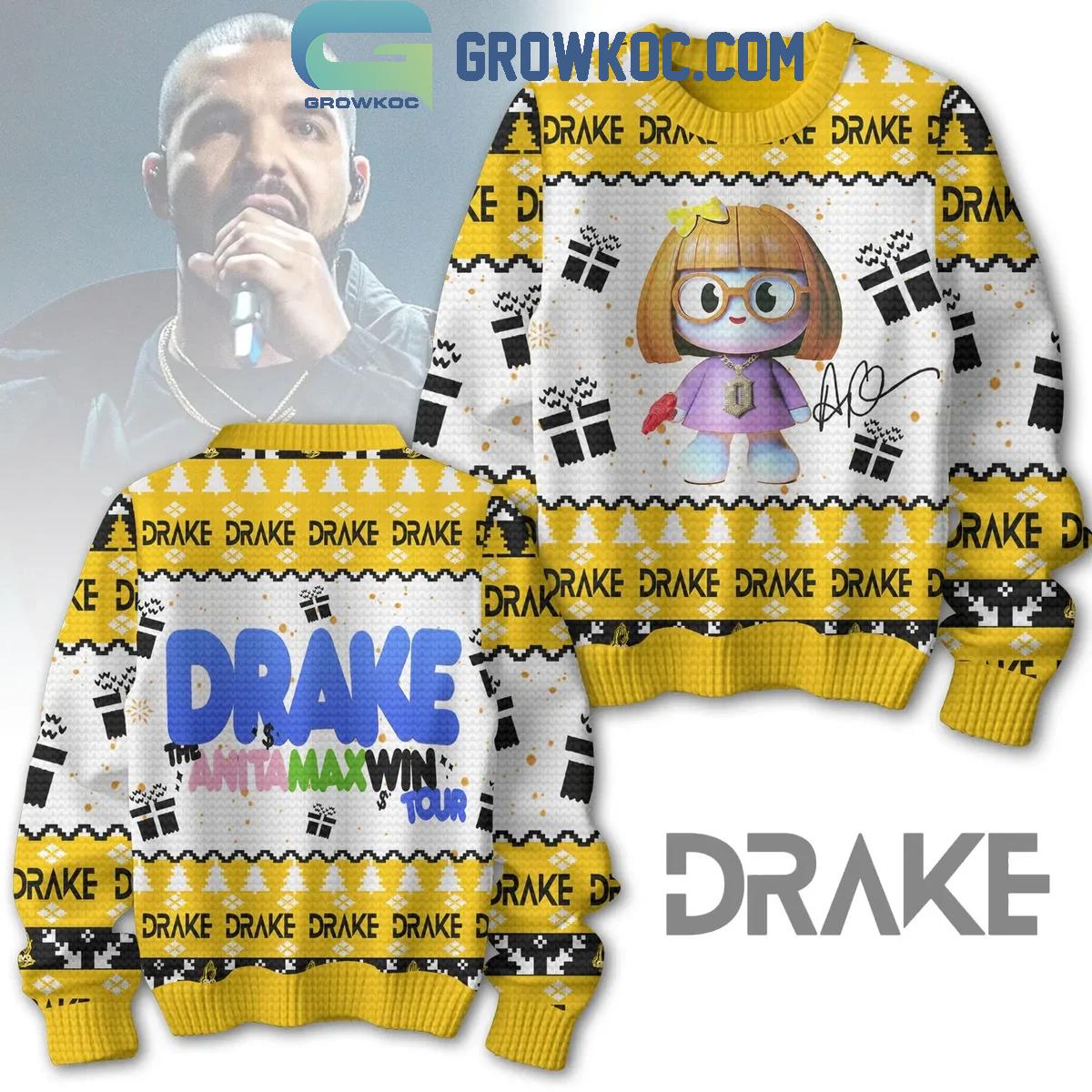 Drake The Anita Max Win Tour 2025 Celebrating Christmas Ugly Sweater 1 WXjL0