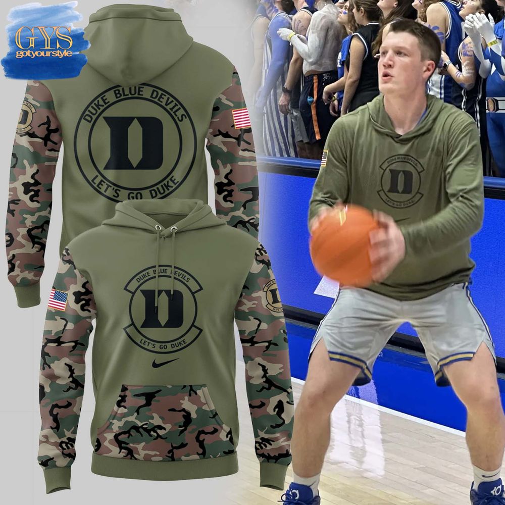 Duke Blue Devils Veterans Day Limited Edition Camo Hoodie 3