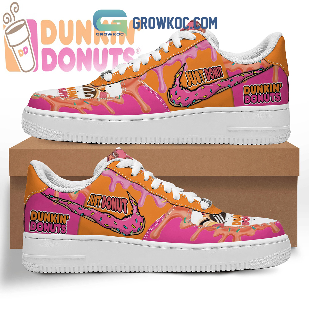 Dunkin Donuts Just Donut Fan Air Force 1 Shoes2B1 zBnJs