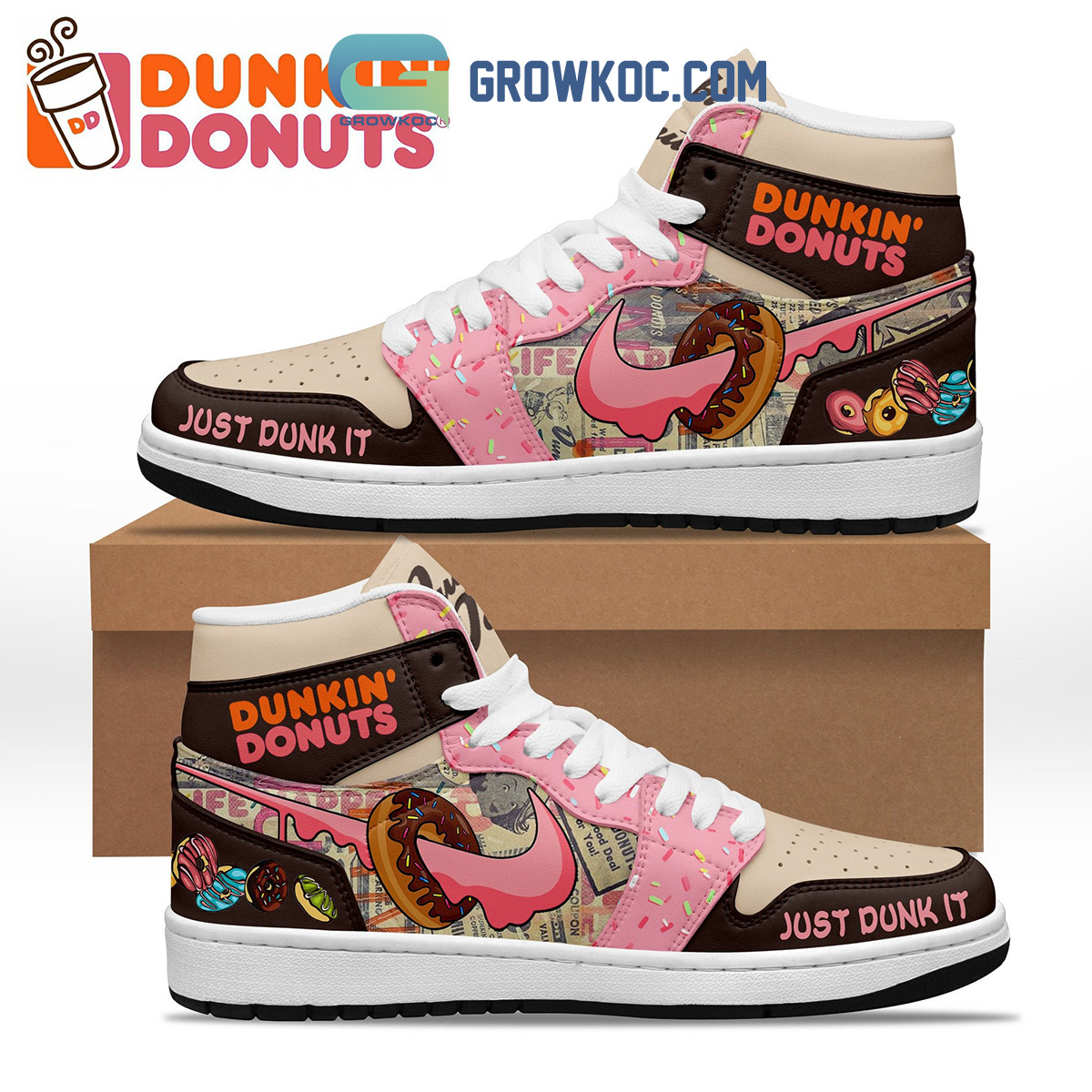 Dunkin Donuts Just Dunk It Air Jordan 1 Shoes2B1 ozrmA
