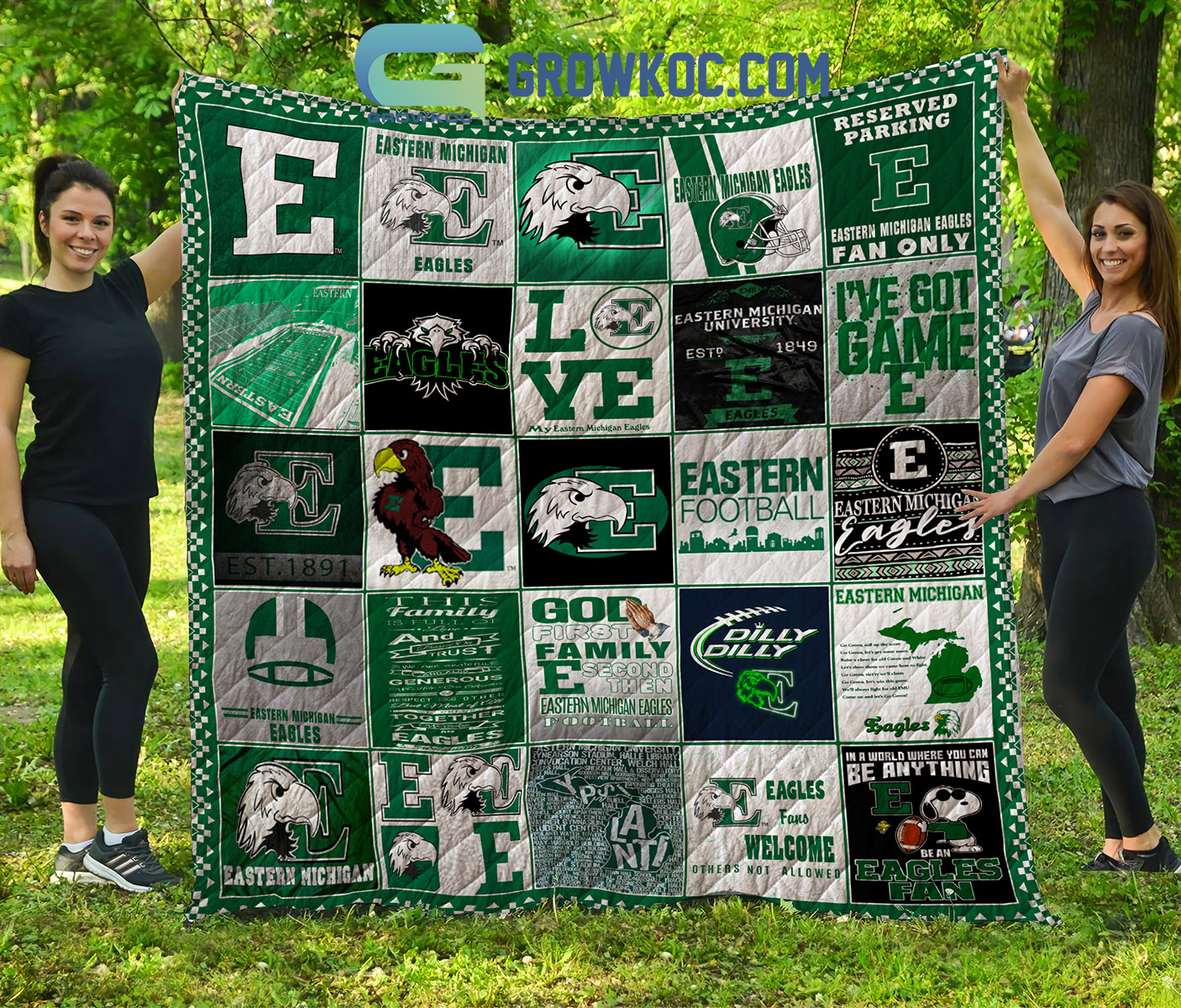 Eastern Michigan Eagles NCAA Collection Design Fleece Blanket Quilt2B1 32l33