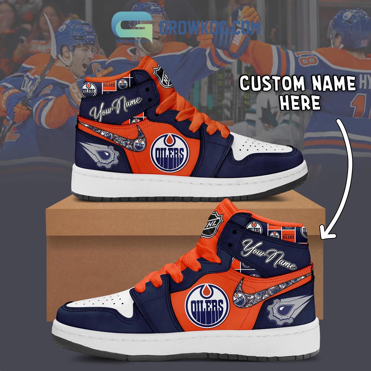 Edmonton Oilers NHL Personalized Air Jordan 1 Shoes2B1 VMTRB