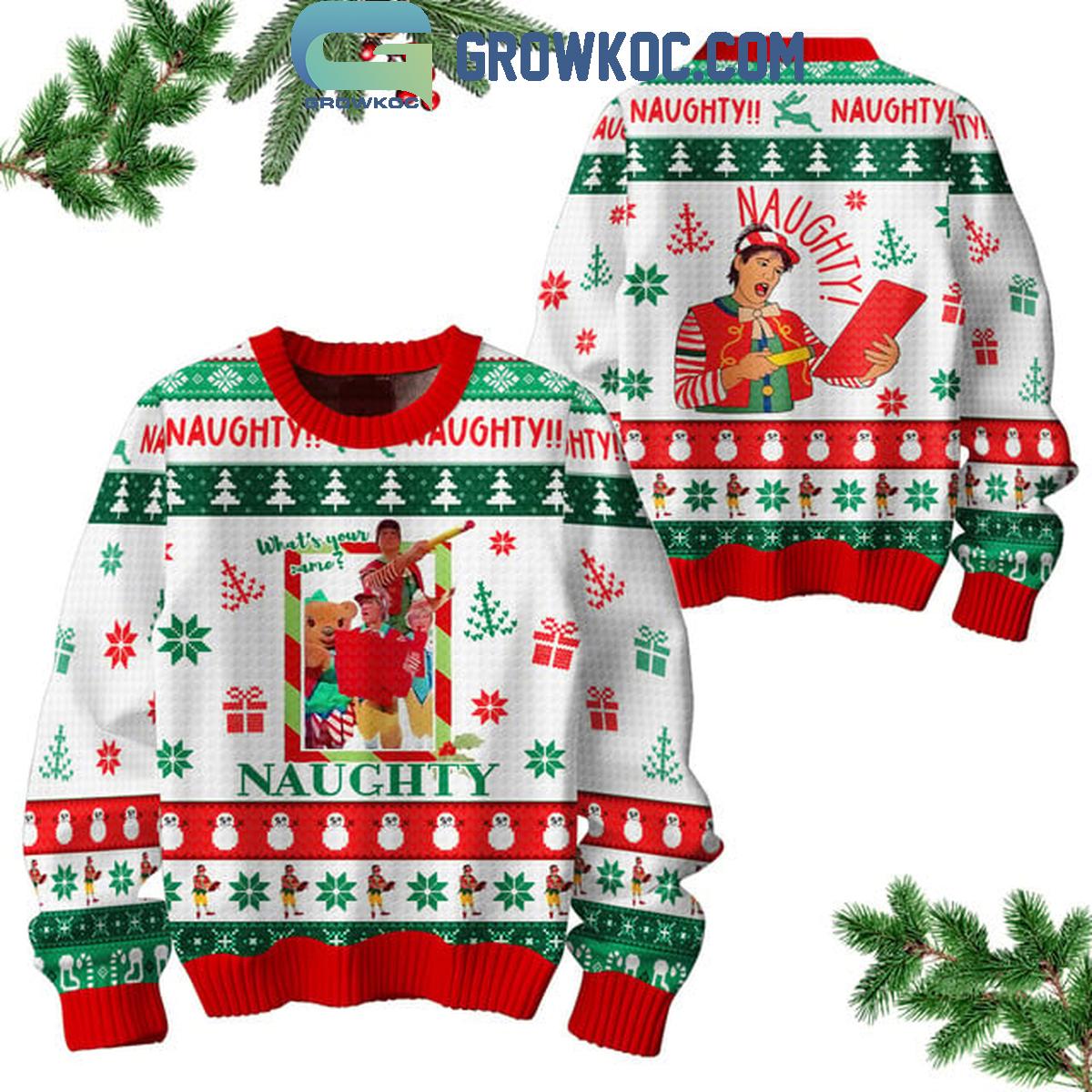 Elf Whats Your Name Naughty Christmas Ugly Sweater 1 gxQGG