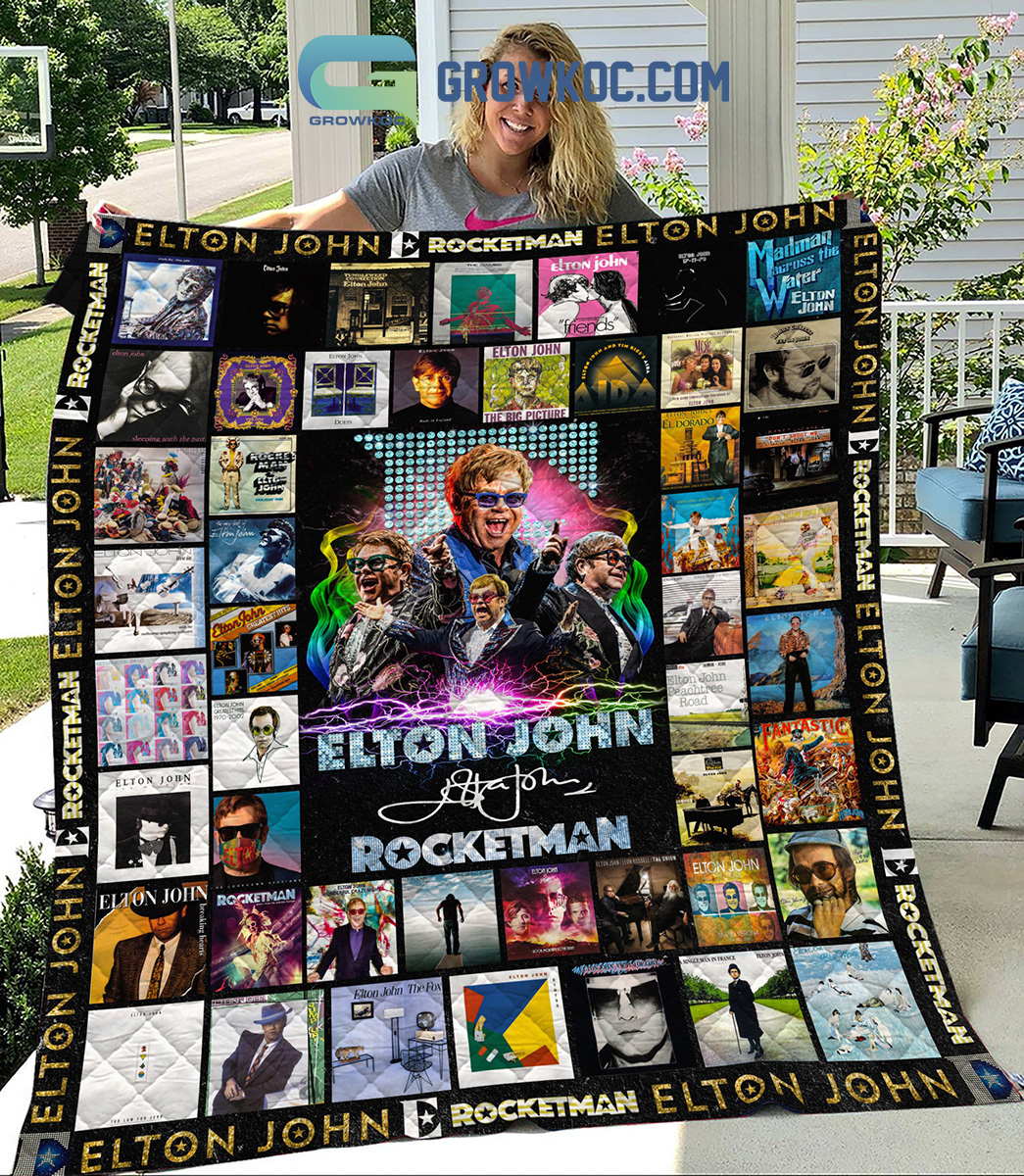 Elton John Rocketman Fleece Blanket Quilt2B1 32GkS