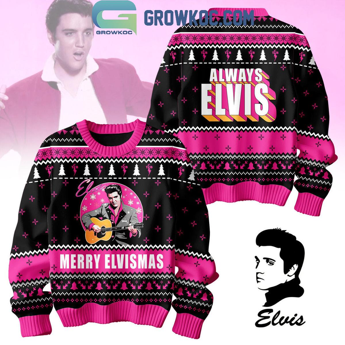 Elvis Presley Always Elvis Merry Elvismas Christmas Ugly Sweater 1 pclew