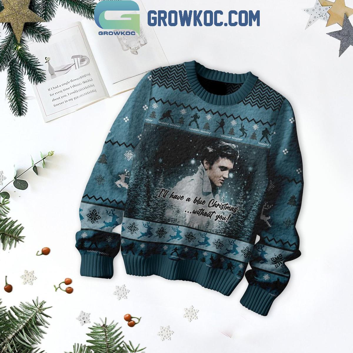 Elvis Presley I Will Have A Blue Christmas Without You 2024 Ugly Sweater 1 4EhVB