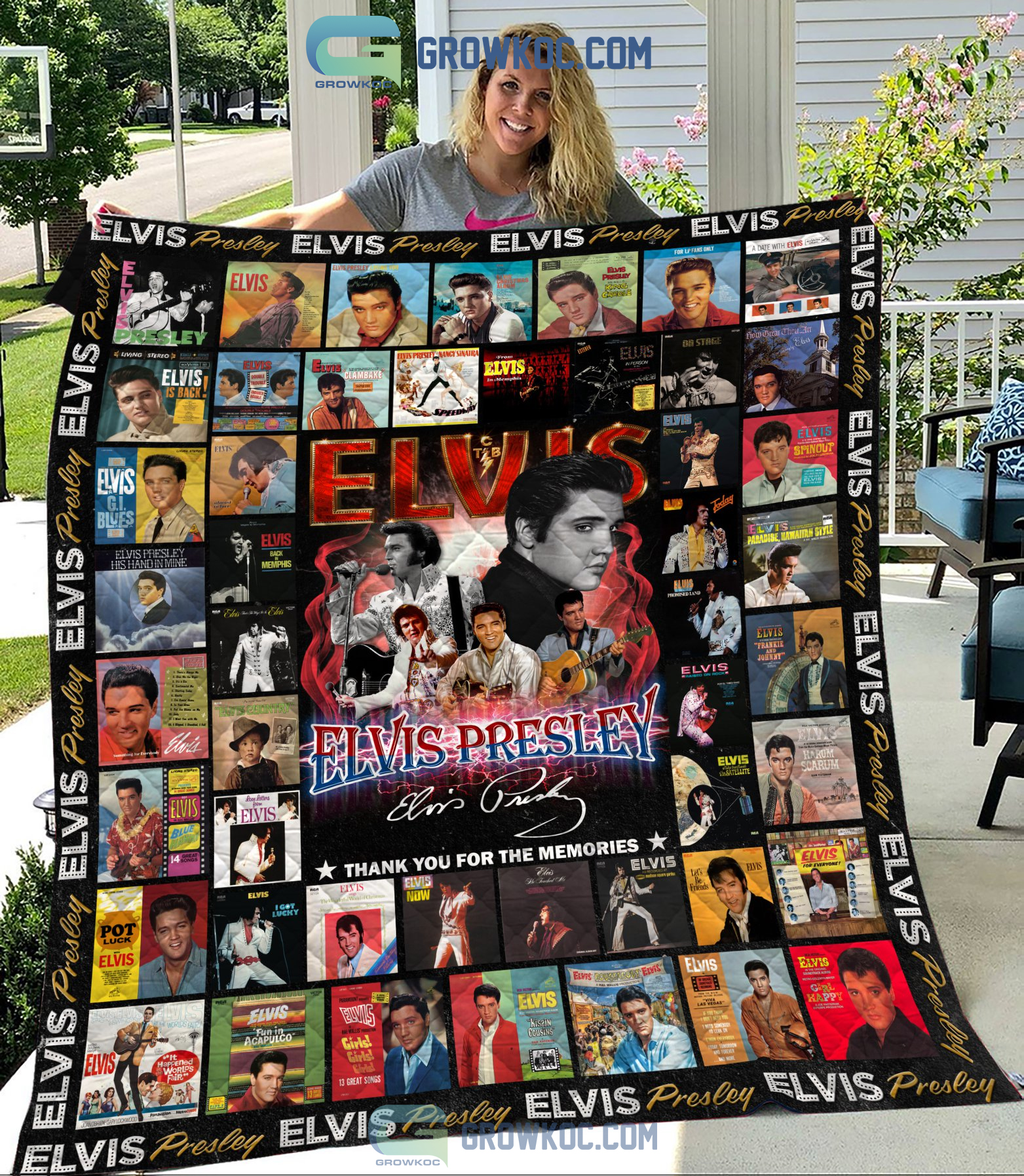 Elvis Presley King Of Rock And Roll Memories Fleece Blanket Quilt2B1 3DpFI