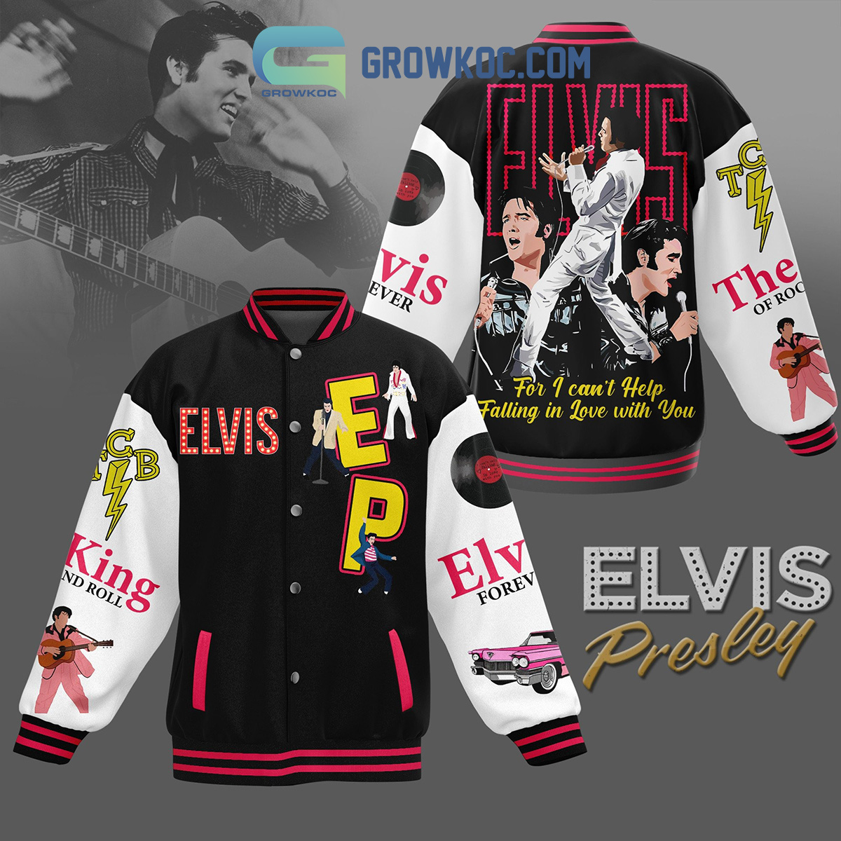 Elvis Presley The King Loving Fan Baseball Jacket2B1 iNSZ4