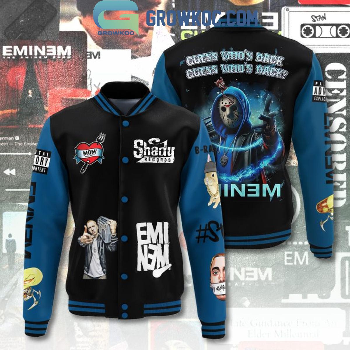 Eminem Guess Whos Back Guess Whos Back Shady Record Baseball Jacket 1 hnCrU