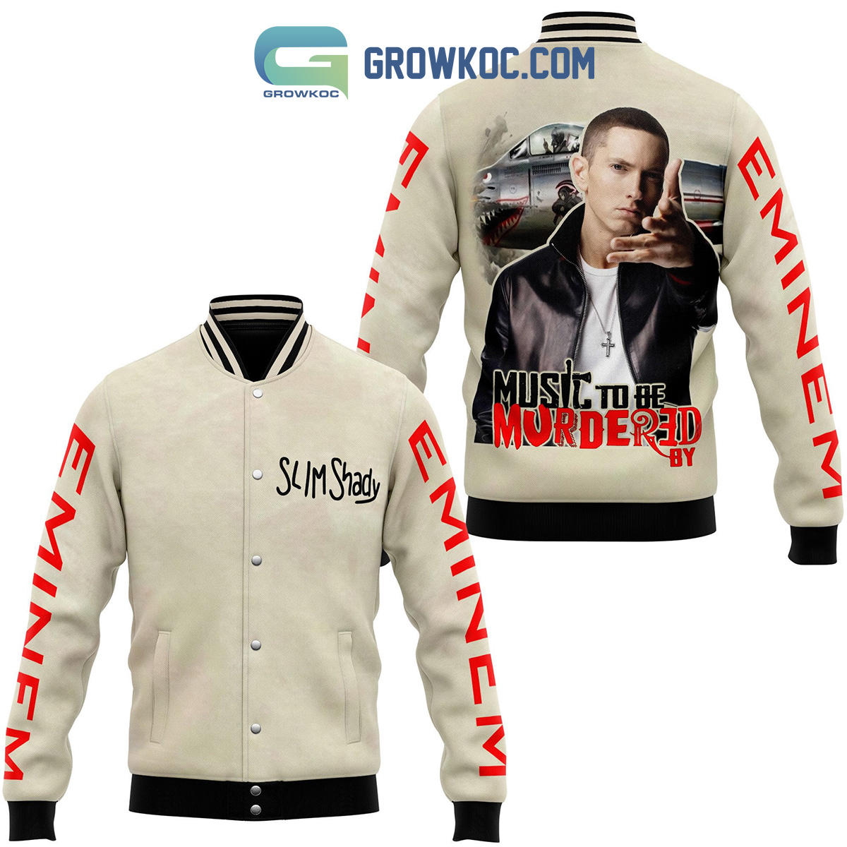 Eminem Slim Shady Music To Be Murdered By Baseball Jacket2B1 514zm