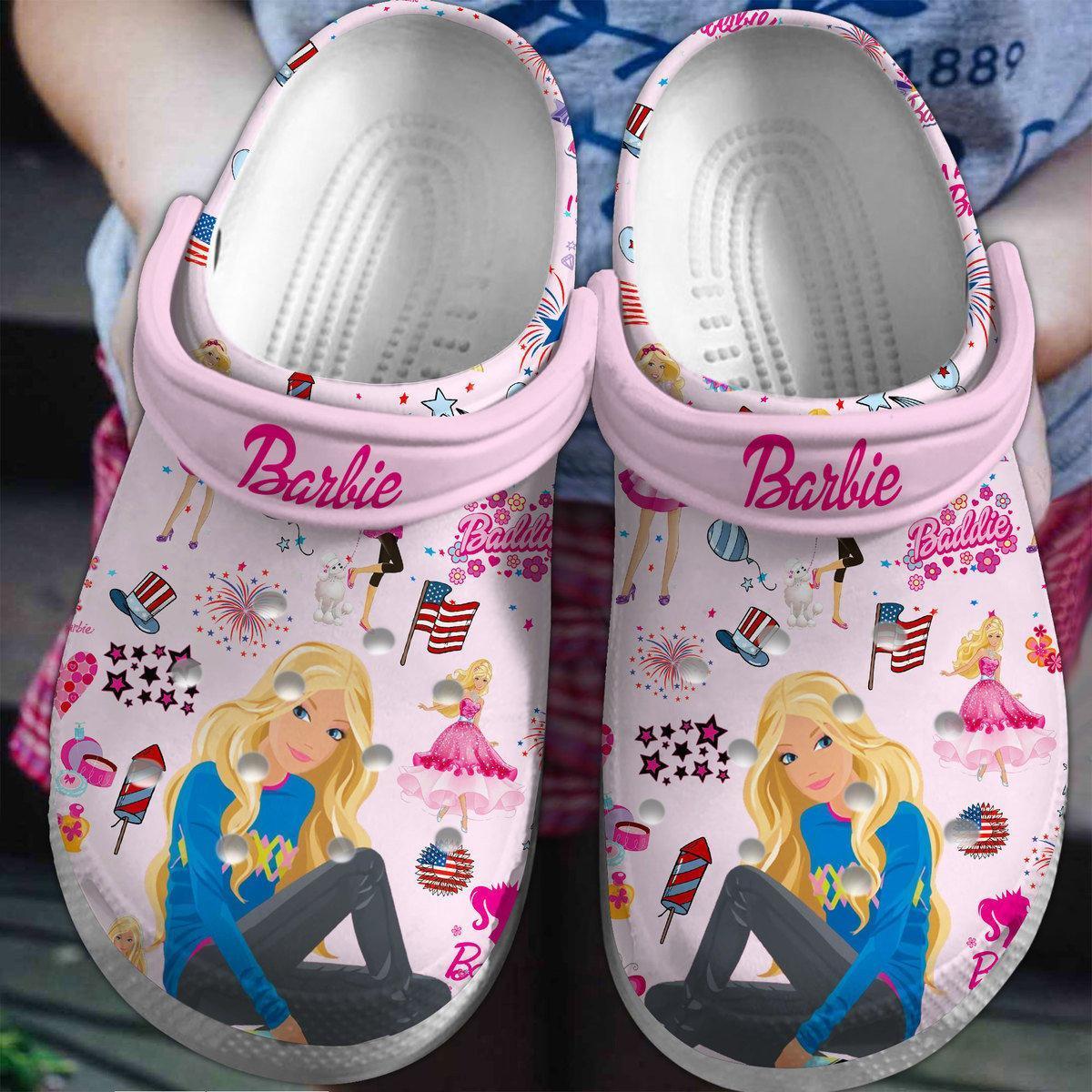 Eye catching And Comfortable Barbie 4th Of July Holiday Clogs For Kids And Adults 1