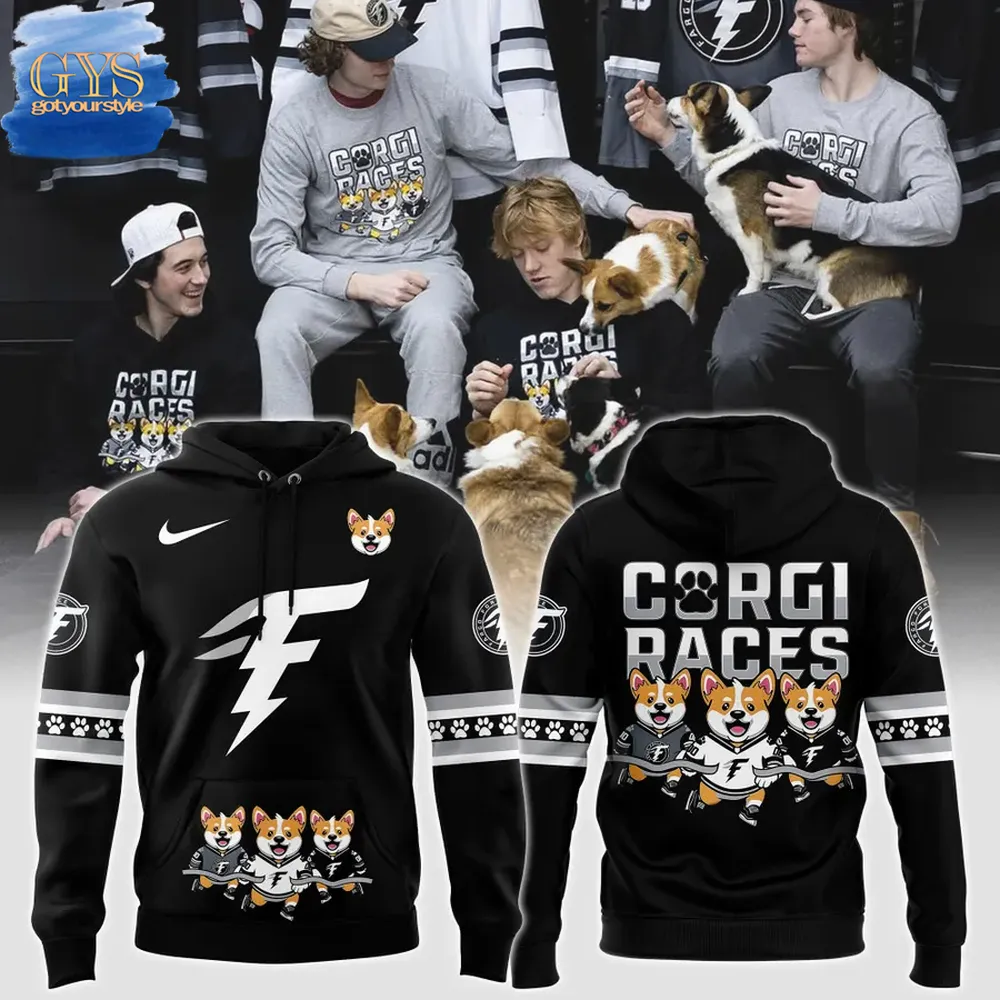 Fargo Force Corgi Races Premium Black Hoodie 1
