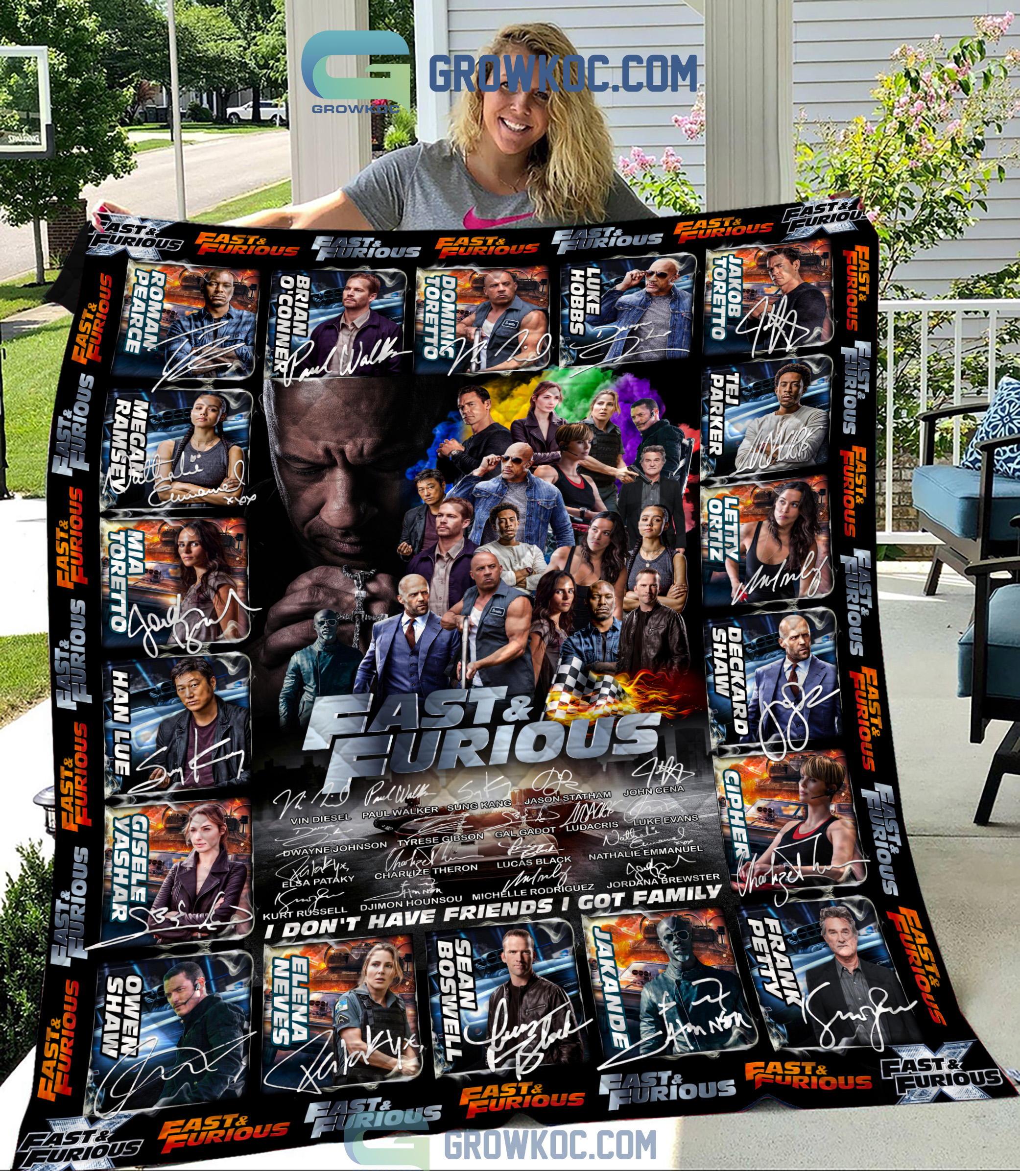 Fast And Furious I Dont Have Friends I Got Family Fleece Blanket Quilt2B1 1 XH9Jt
