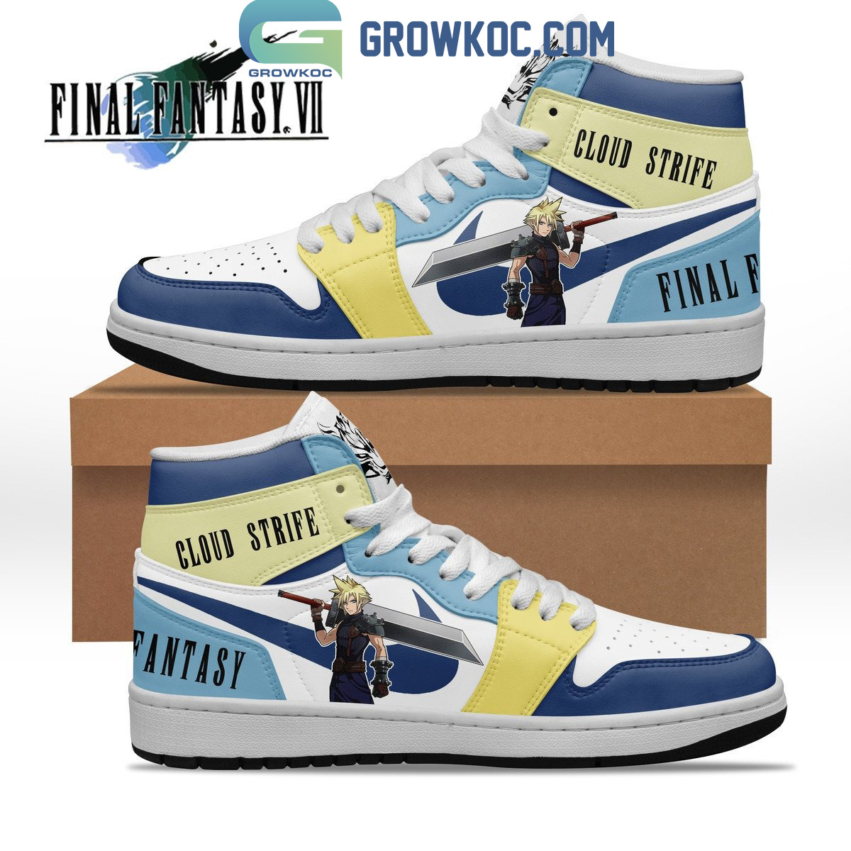 Final Fantasy VII Cloud Strife Fan Air Jordan 1 Shoes2B1 fCHrU