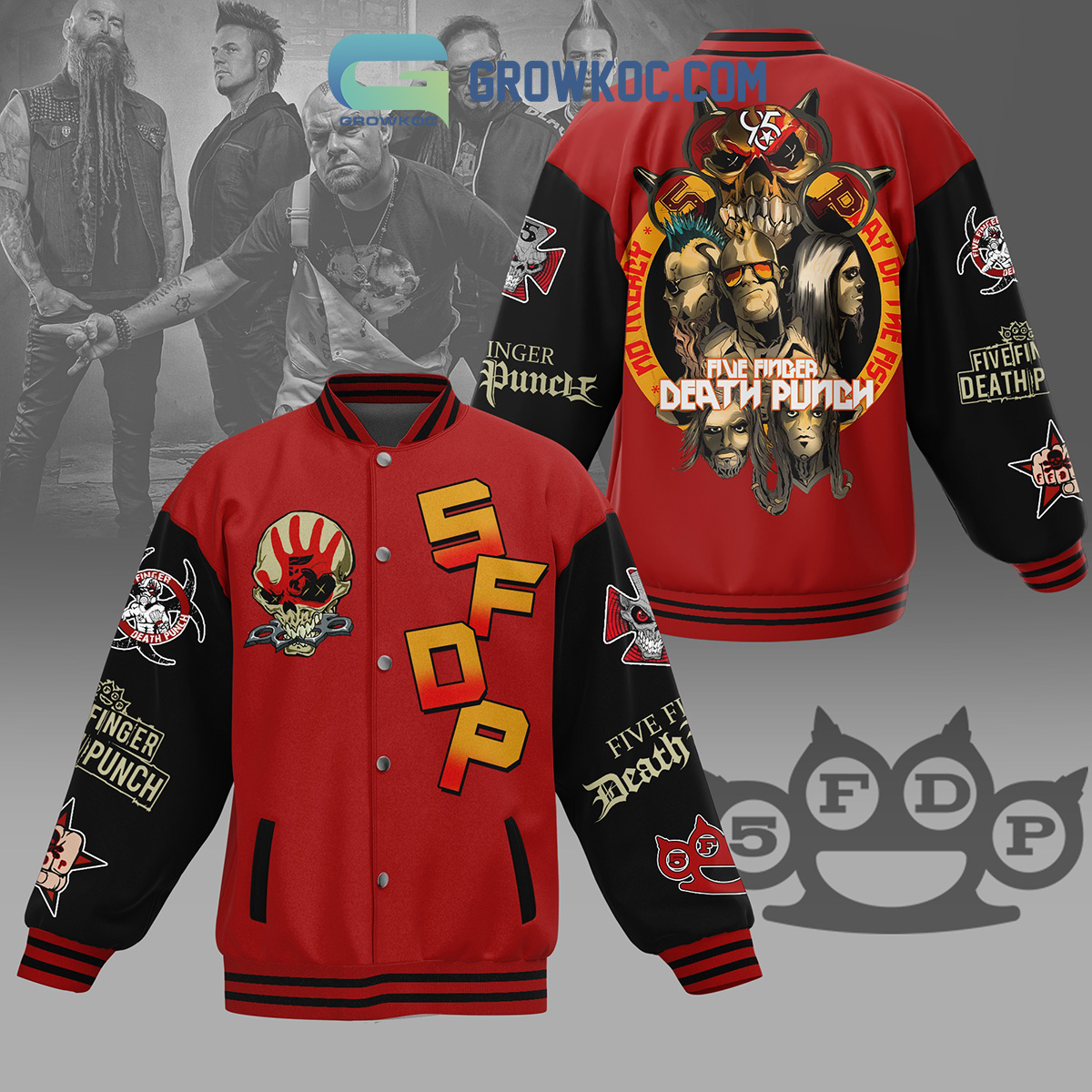 Five Finger Death Punch Loyal Fan Red Design Baseball Jacket2B1 zwtyK
