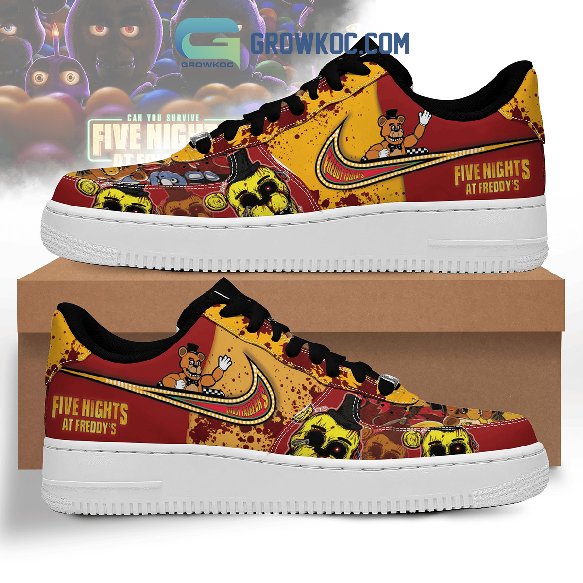 Five Nights At Freddys Freddy Fazbears Pizza Air Force 1 Shoes2B1 4T7ia