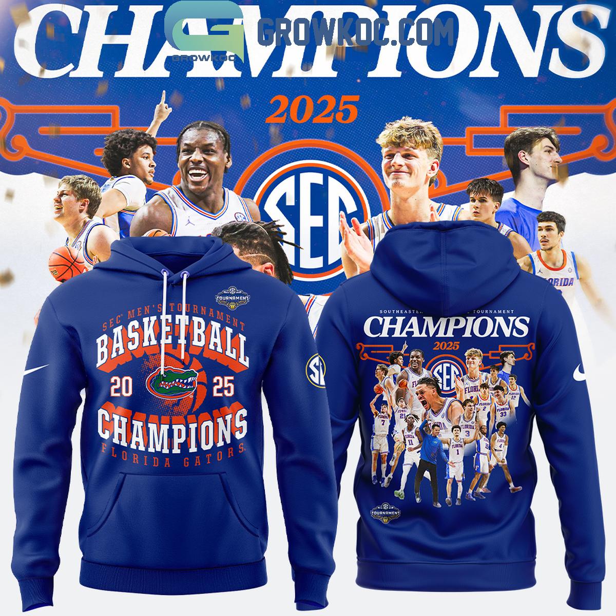 Florida Gators MenE28099s Basketball SEC Tournament Champions 2025 Hoodie T Shirt 1 RqkRv