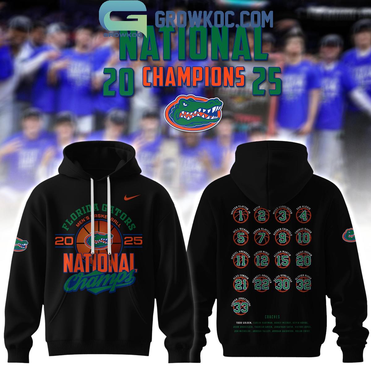 Florida Gators Mens Basketball National Champions 2025 Black Hoodie T Shirt 1 zHroL