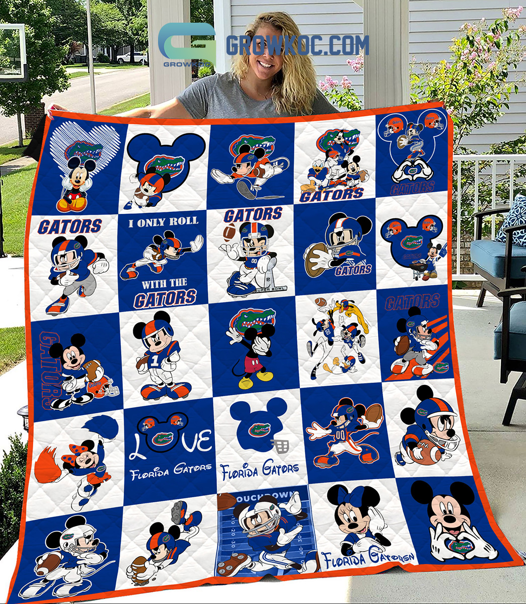 Florida Gators NCAA Mickey Disney Fleece Blanket Quilt2B1 X4gXQ