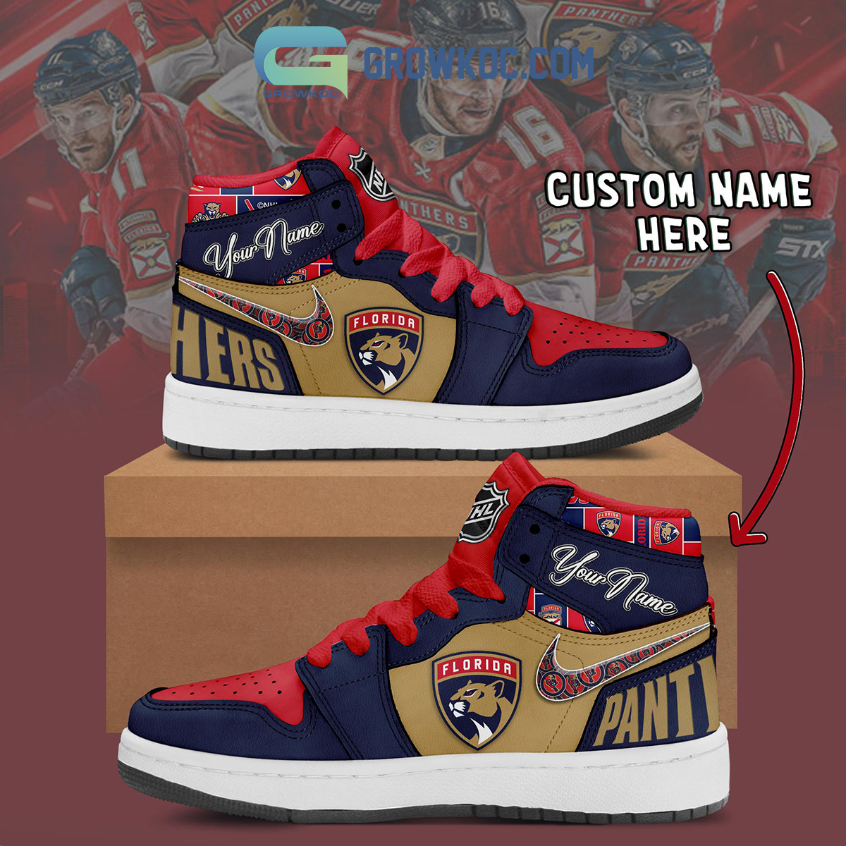 Florida Panthers NHL Personalized Air Jordan 1 Shoes2B1 gT0sL