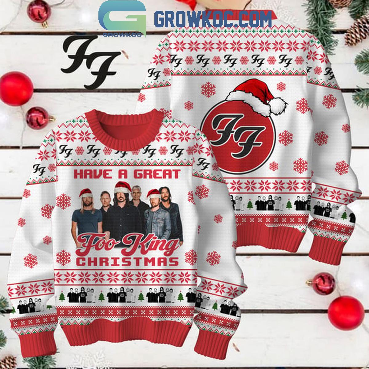 Foo Fighter Have A Great Foo King Christmas Ugly Sweater 1 yEBZs