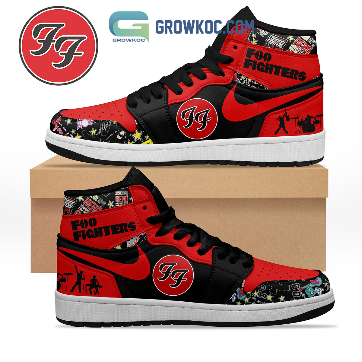 Foo Fighters Rock Band Air Jordan 1 Shoe2B1 fL6bS