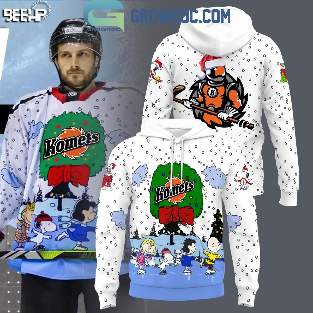 Fort Wayne Komets Christmas Snoopy Peanuts Ice Skating Winter 2024 Hoodie T Shirt 1 rFMRZ