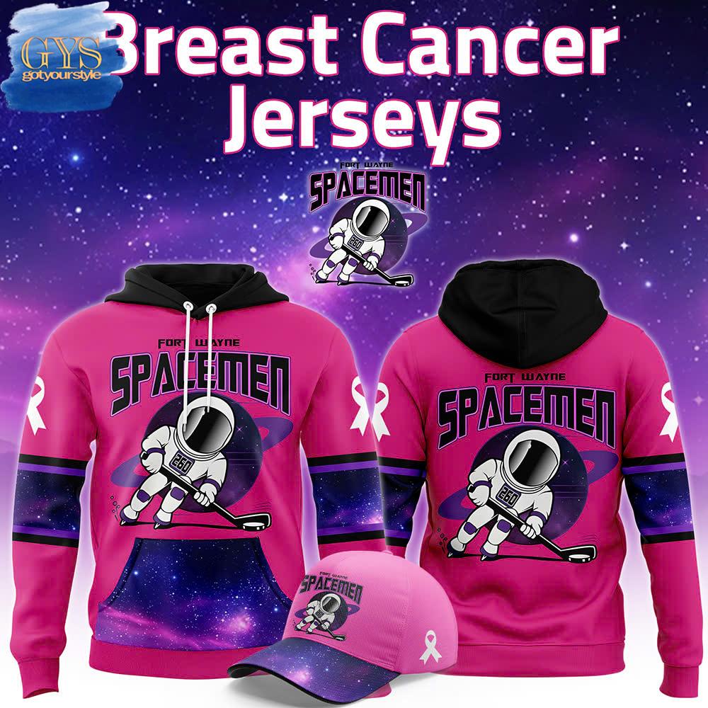 Fort Wayne Spacemen Breast Cancer Awareness Hoodie 1