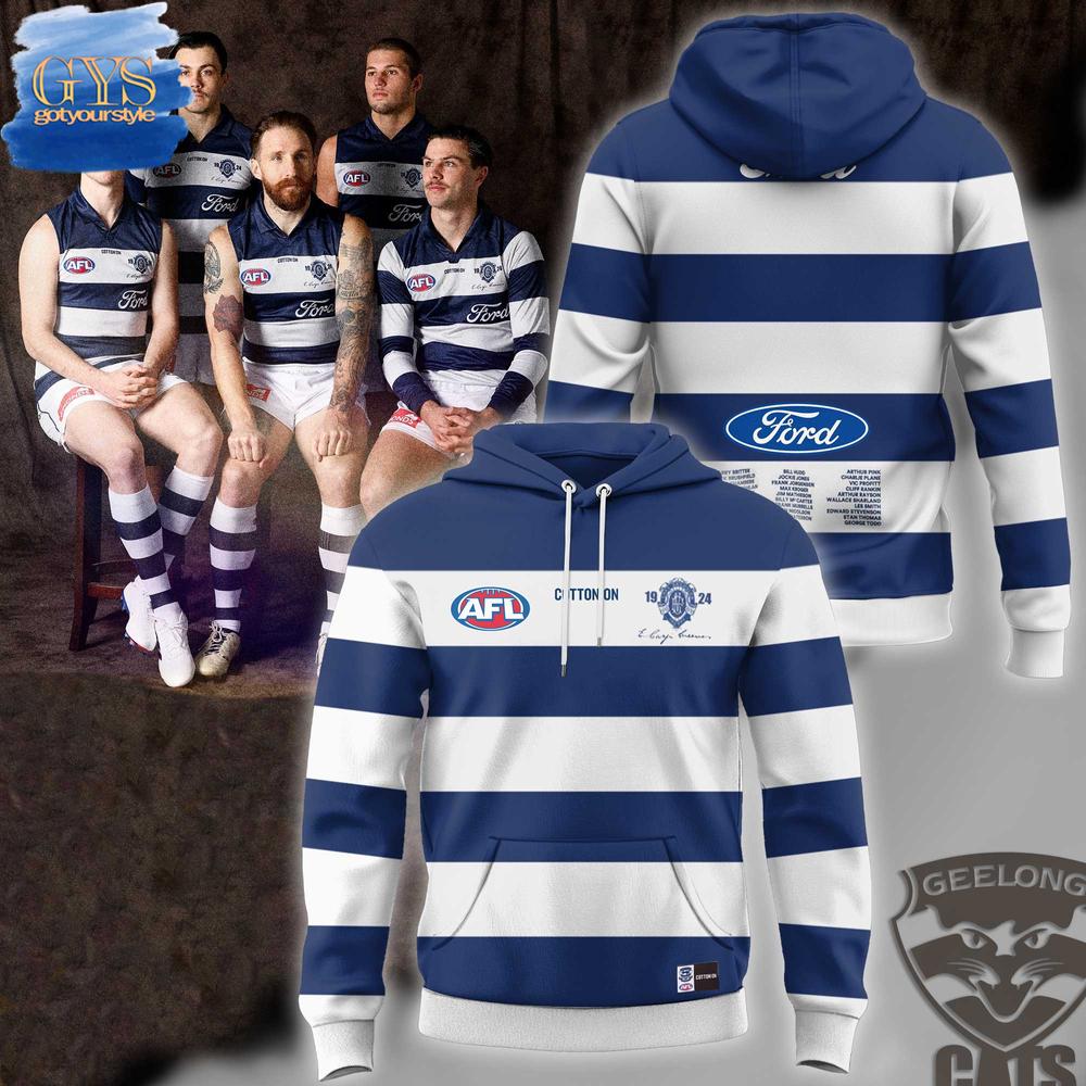 Geelong Football Club 2024 Retro Round Guernsey Hoodie 1