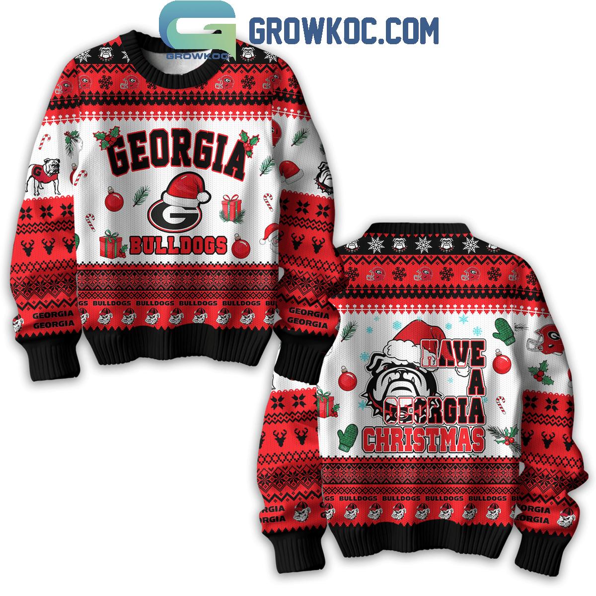 Georgia Bulldogs 2024 Have A Georgia Christmas Football Ugly Sweater 1 bThfA