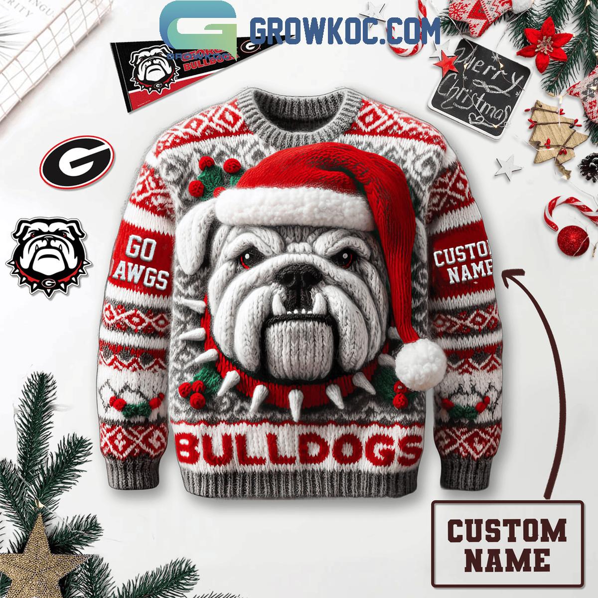 Georgia Bulldogs 2024 Holly Jolly Christmas Personalized Ugly Sweater 1 Zt8er