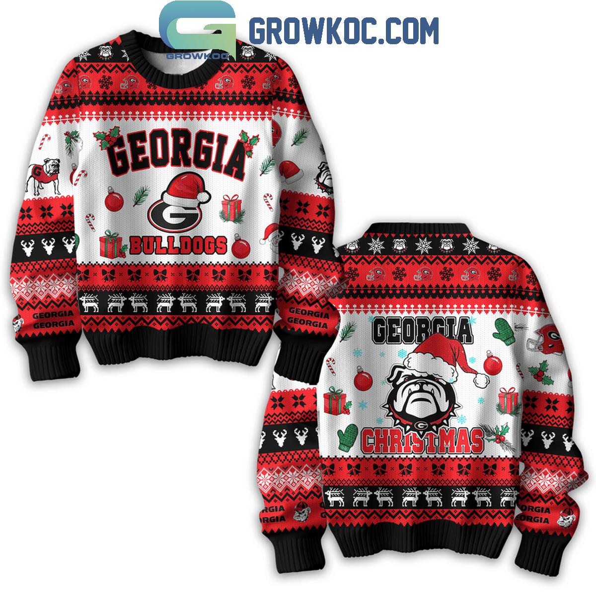 Georgia Bulldogs 2024 Merry Christmas And Happy New Year 2025 Ugly Sweater 1 iJe69