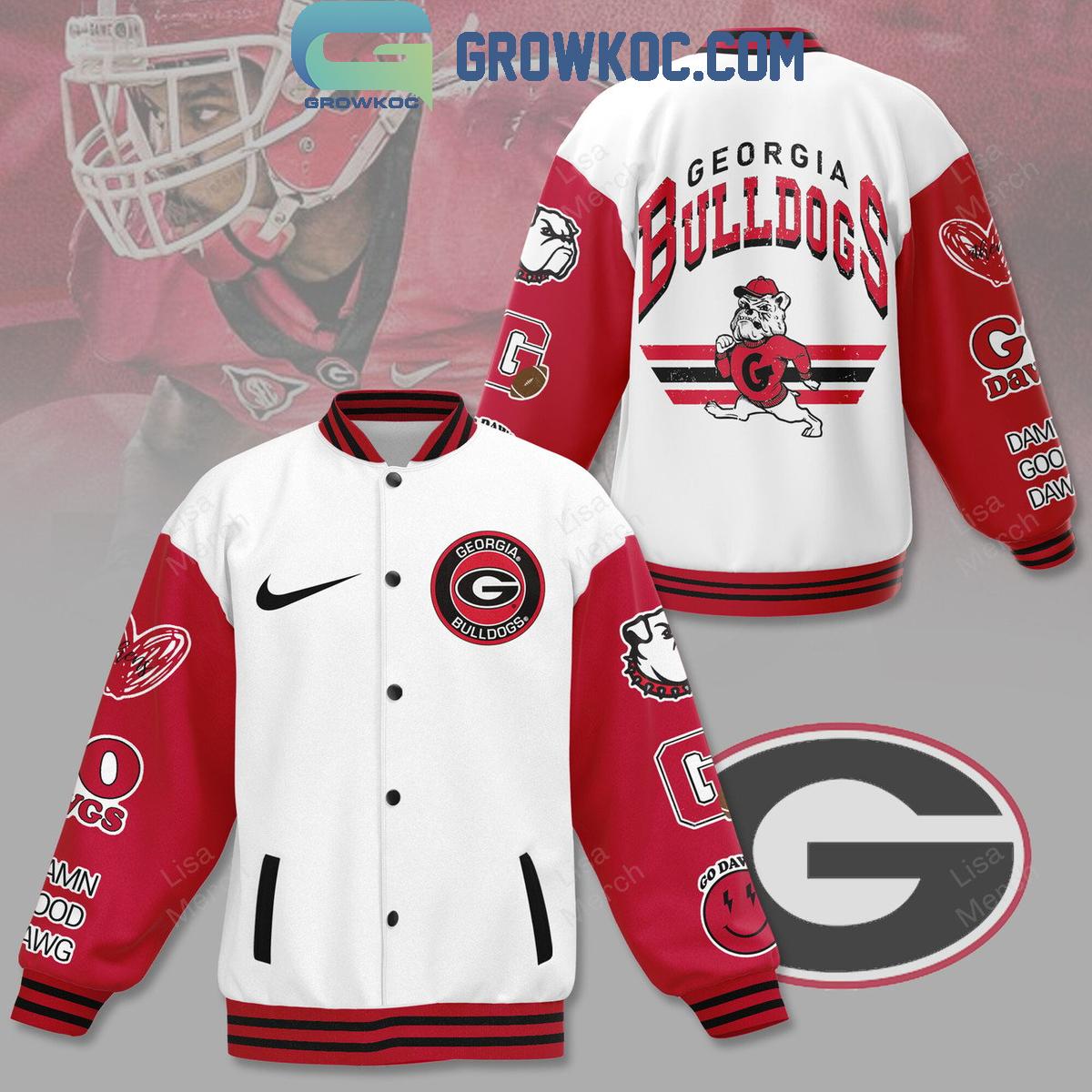 Georgia Bulldogs Damn Good Dawgs Football Baseball Jacket 1 yRqxp