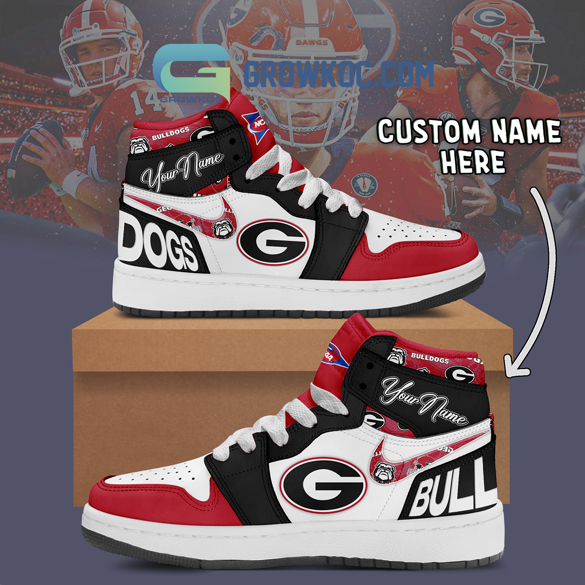 Georgia Bulldogs NCAA Personalized Air Jordan 1 Shoes2B1 JjOud
