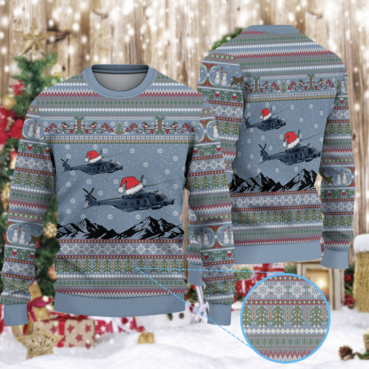German Navy NH90 SEA TIGER Christmas Knitted Sweater 2 1
