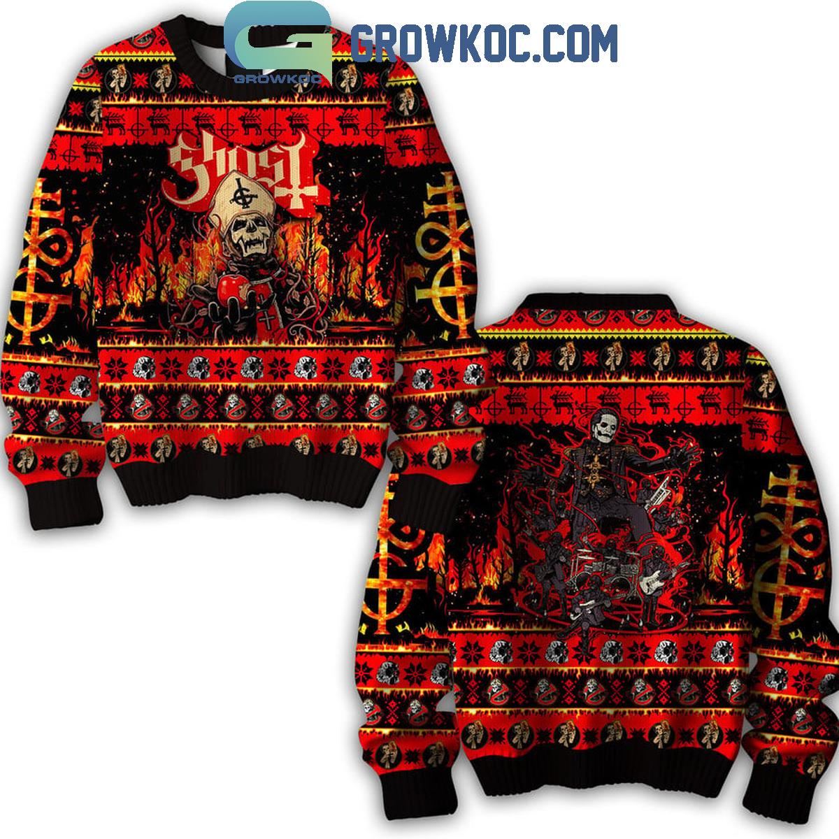 Ghost The Future Is A Foreign Land Merry Christmas 2024 Ugly Sweater 1 jziCz