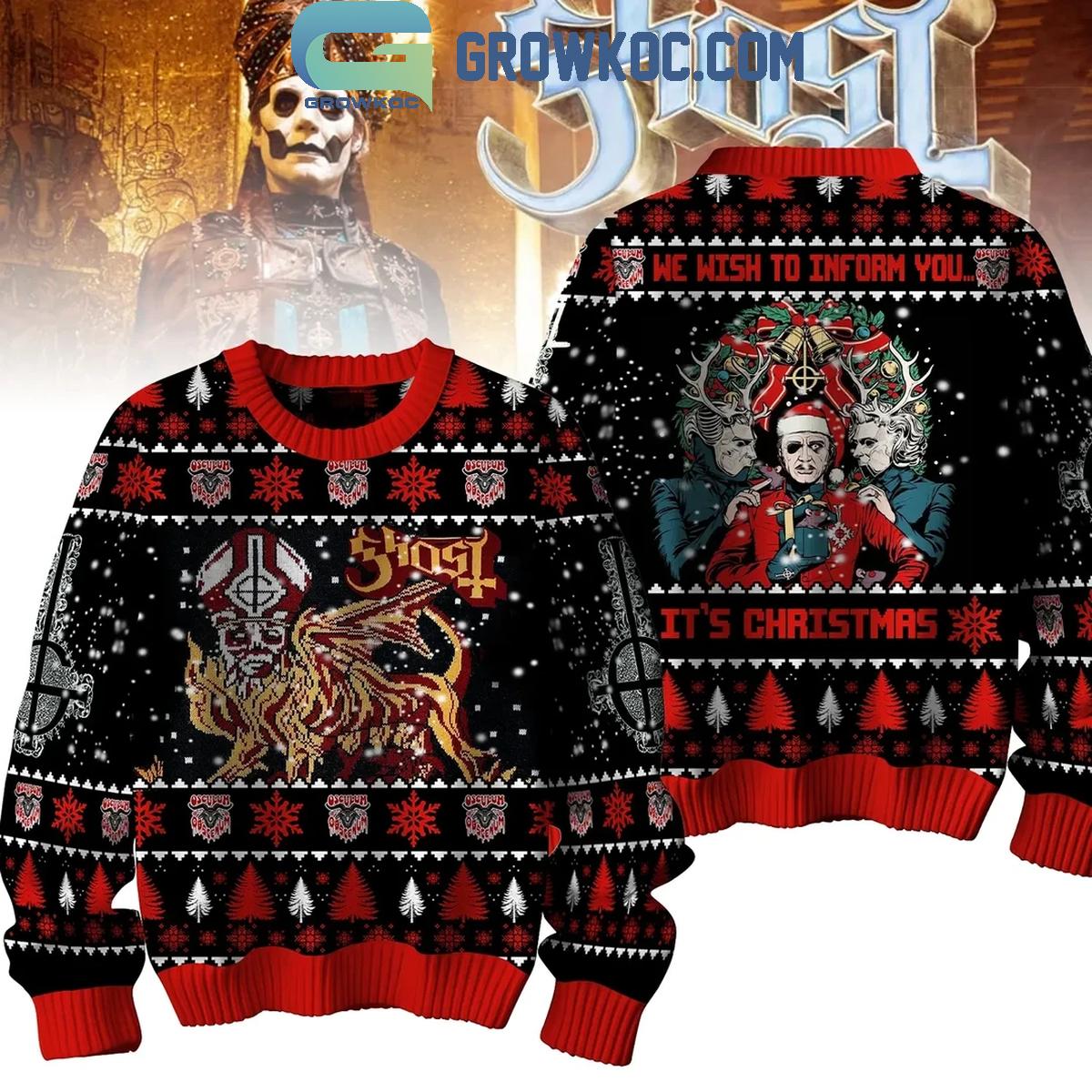 Ghost We Wish To Inform You Its Christmas Ugly Sweater 1 eXy3k