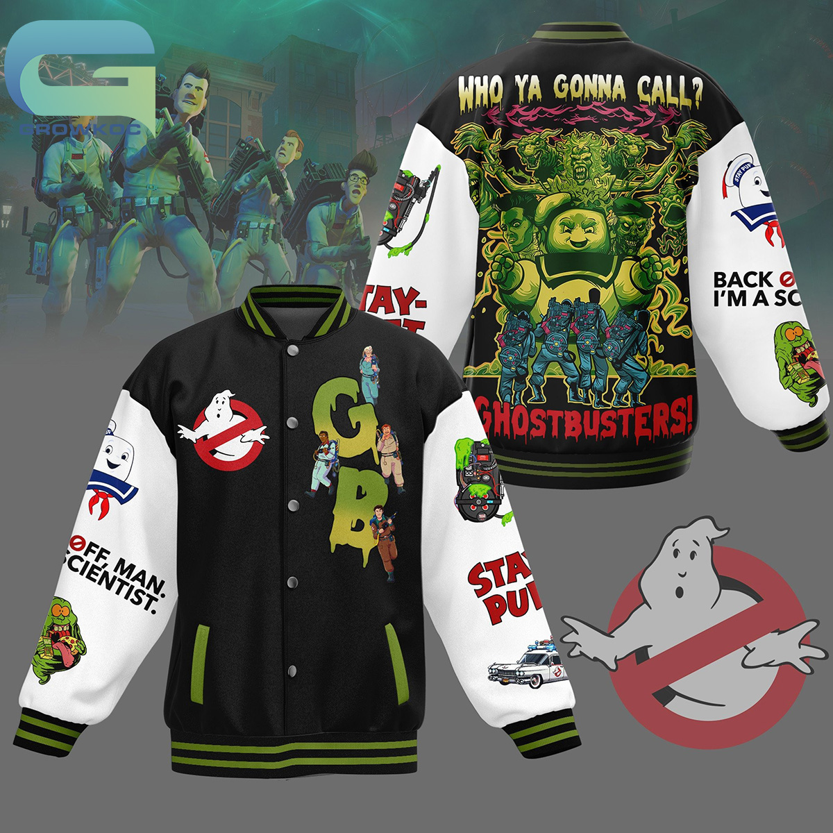 Ghostbusters Who Ya Gonna Call Fan Baseball Jacket2B1 BAz8e