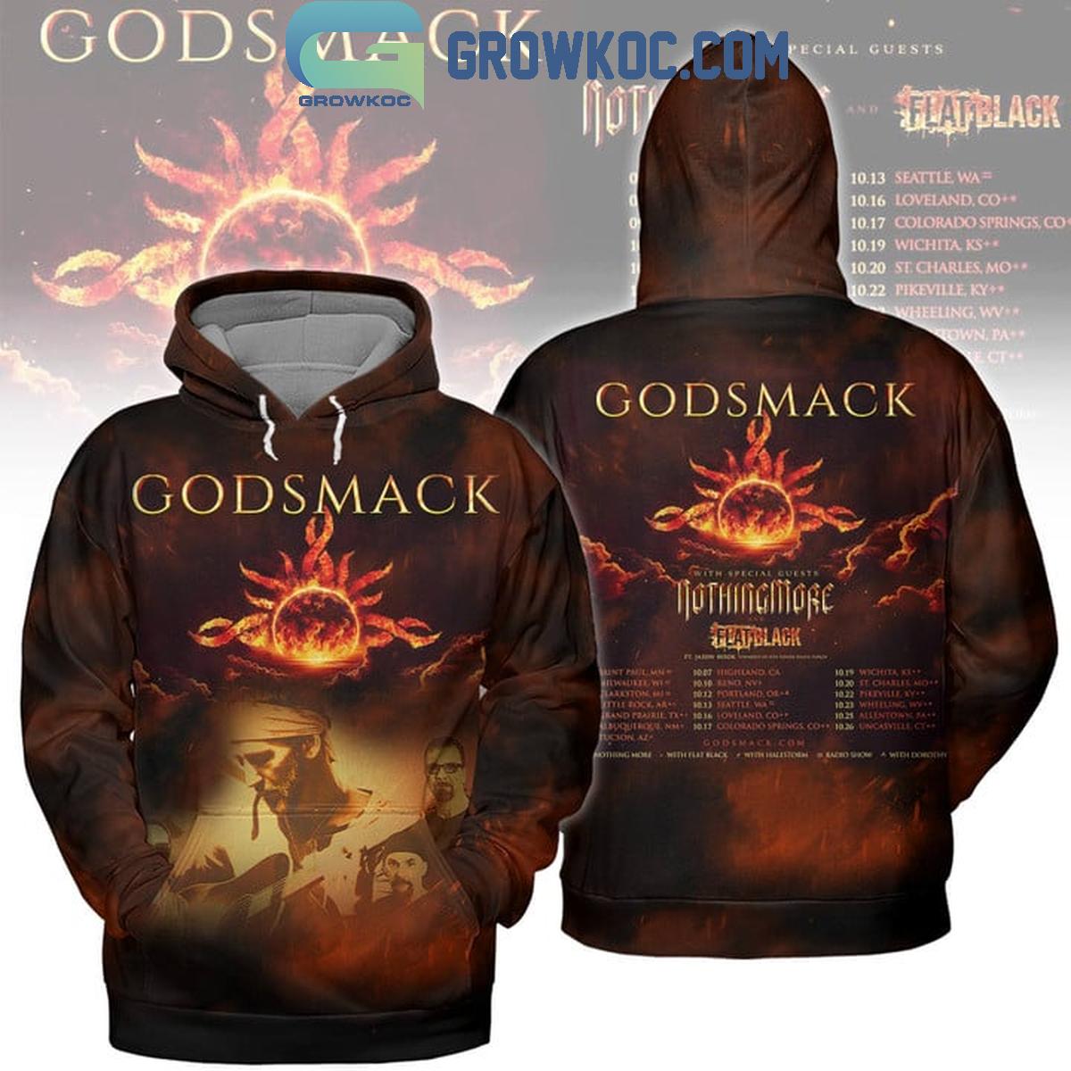 Godsmack With Nothingmore And Flatblack 2024 Tour Hoodie T Shirt 1 Lryuz
