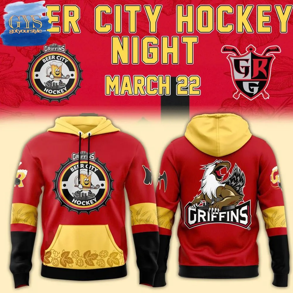 Grand Rapids Griffins Beer City Hockey Night Hoodie 2025 1