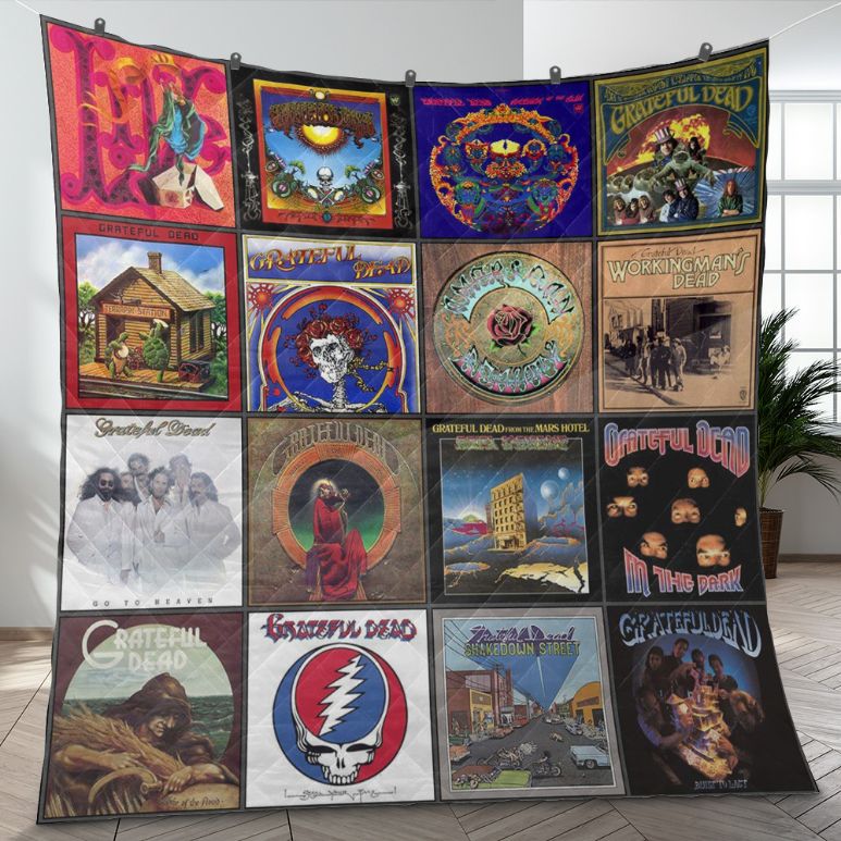Grateful Dead Band Fan Gift Grateful Dead Albums Covers Quilt Blanket Bedding Set 0