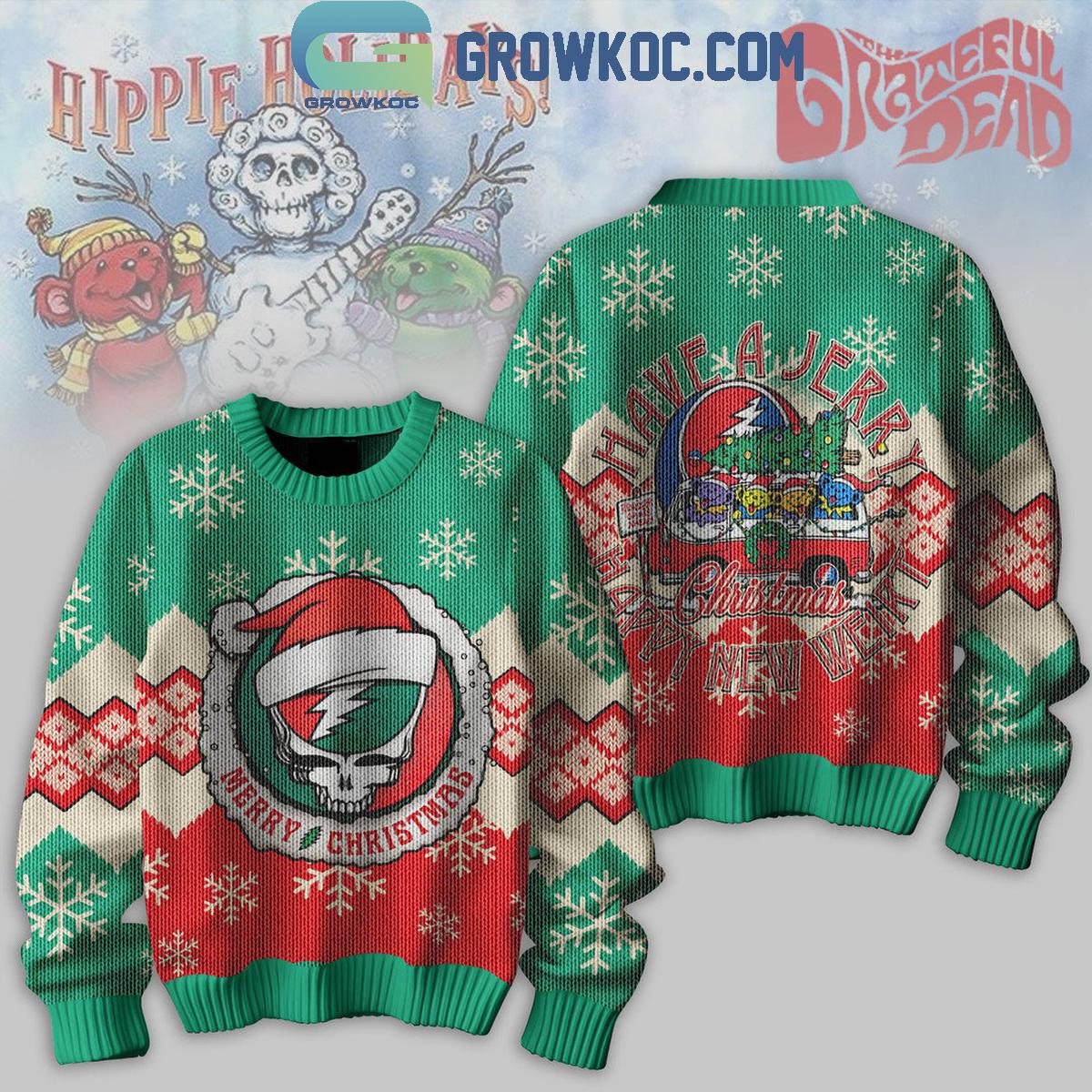 Grateful Dead Have Yourself A Jerry Christmas Happy New Year Ugly Sweater 1 lo46u