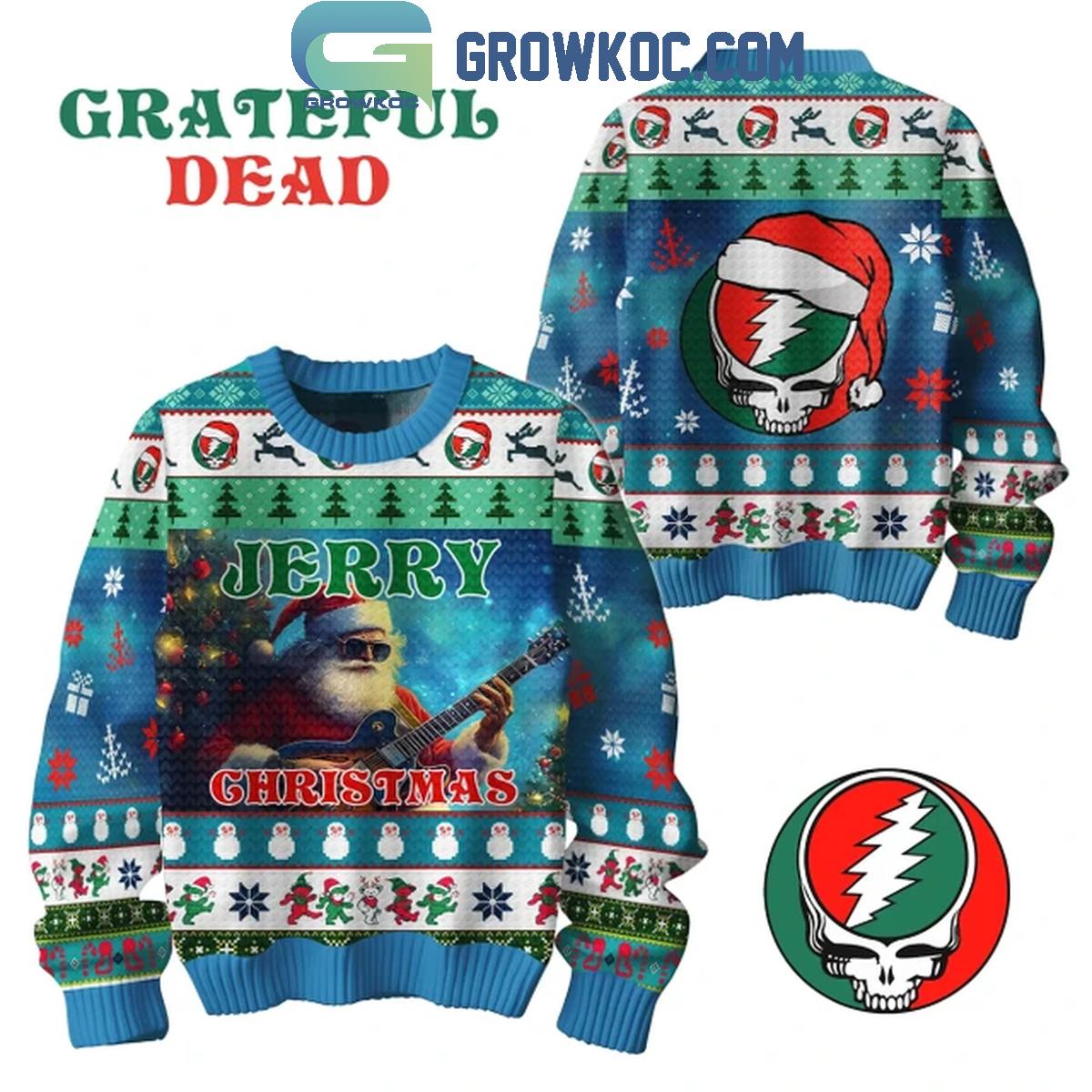 Grateful Dead Jerry Gracia 2024 Celebration Christmas Ugly Sweater 1 26xZG