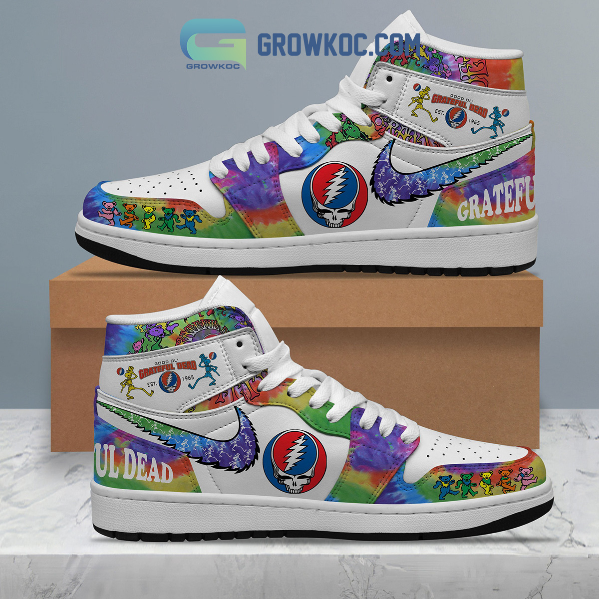 Grateful Dead Rainbow Version Air Jordan 1 Shoe2B1 ZTG4l