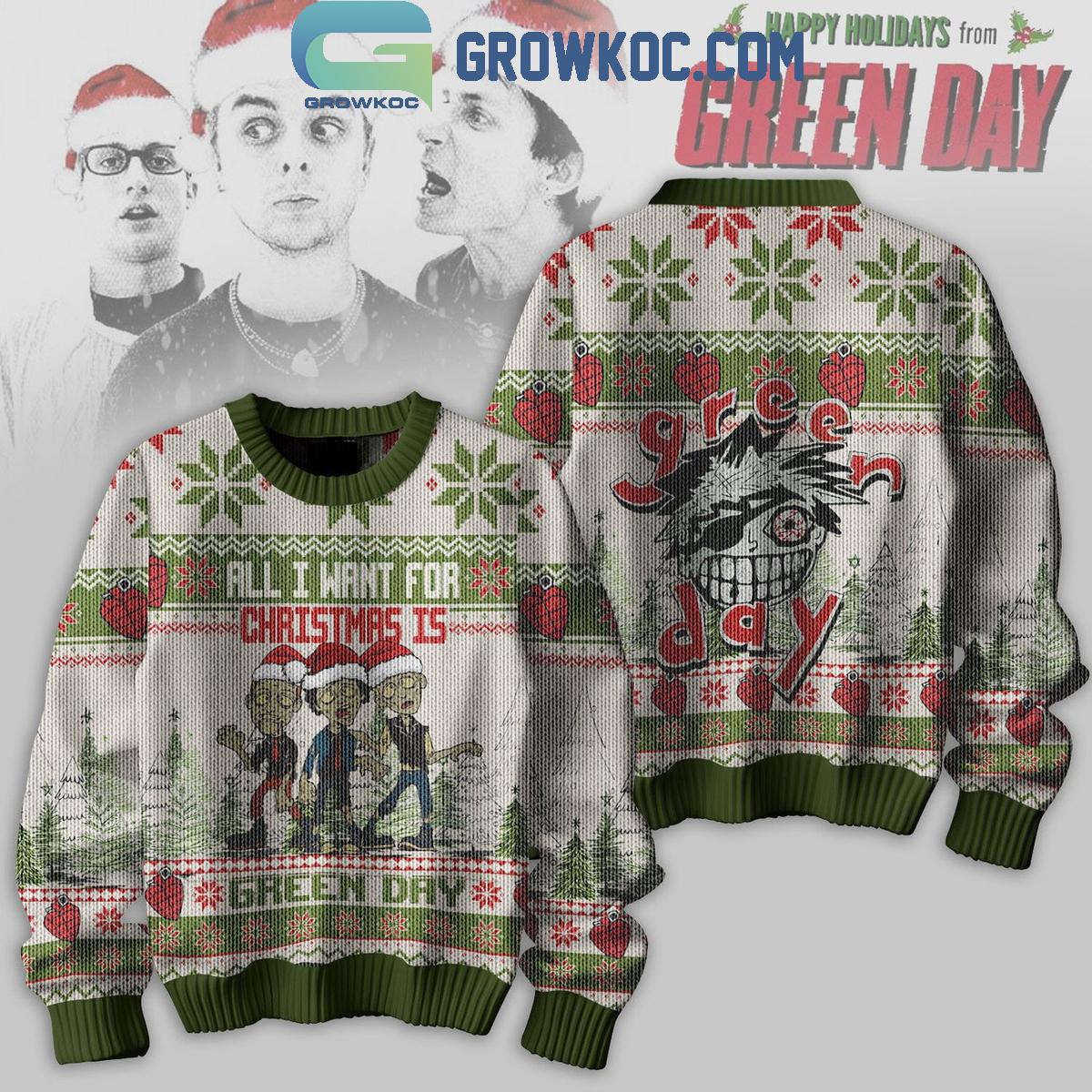 Green Day Happy Holidays 2024 Christmas Ugly Sweater 1 y6MLw