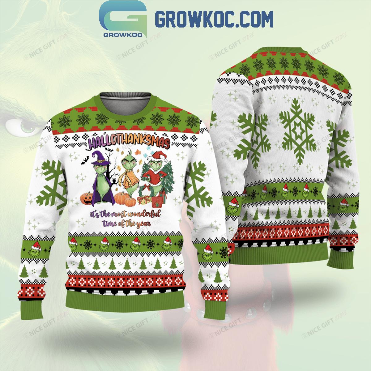 Grinch Hallothanksmas The Most Wonderful Time Of The Year 2024 Ugly Sweater 1 bZhvI