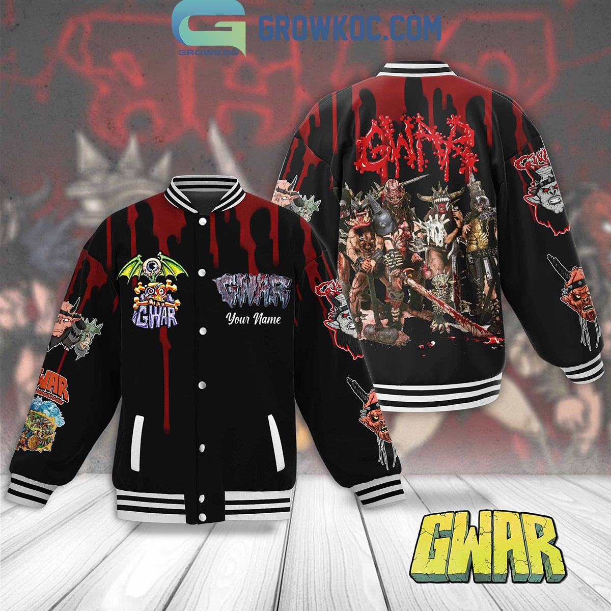 Gwar Immortal Corrupter Personalized Baseball Jacket2B1 kJKjA